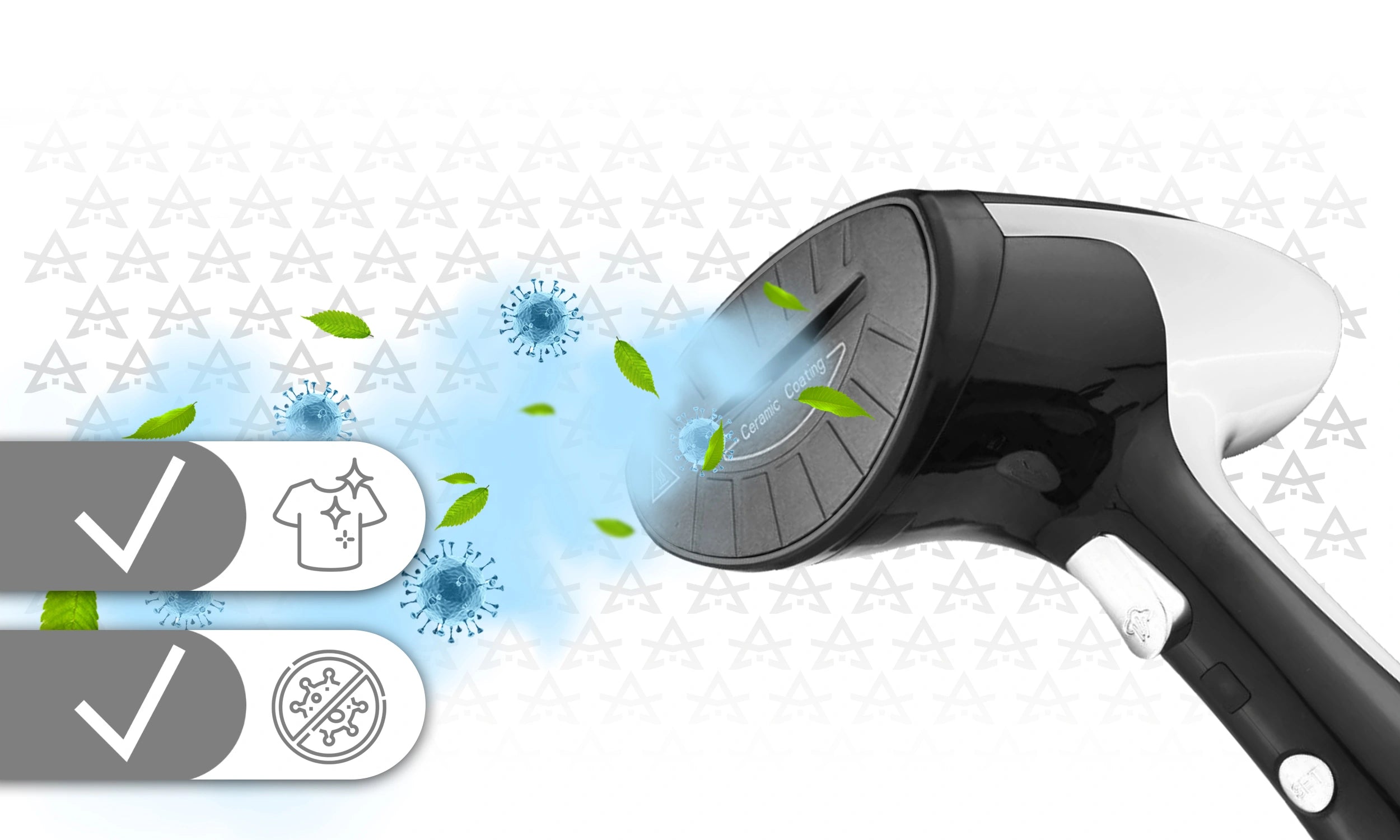 Parownica Do Ubrań Żelazko Steamer 1800W Mocna 45g/min Ceramiczna Stopa