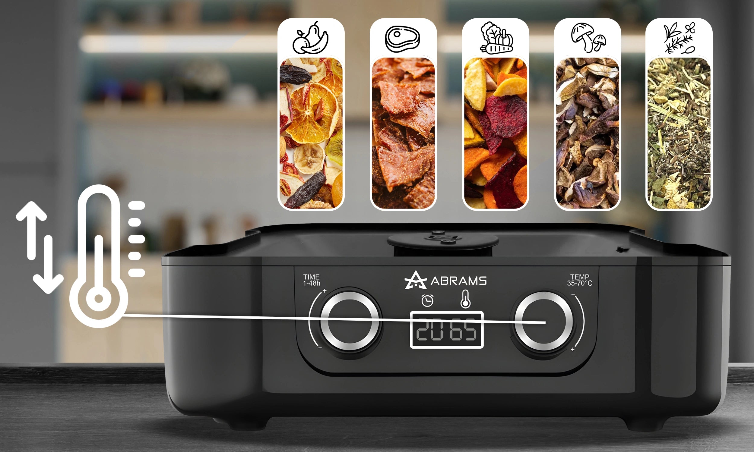 Suszarka Do Grzybów Warzyw i Owoców 400W Regulacja Temperatury Timer 5 Sit