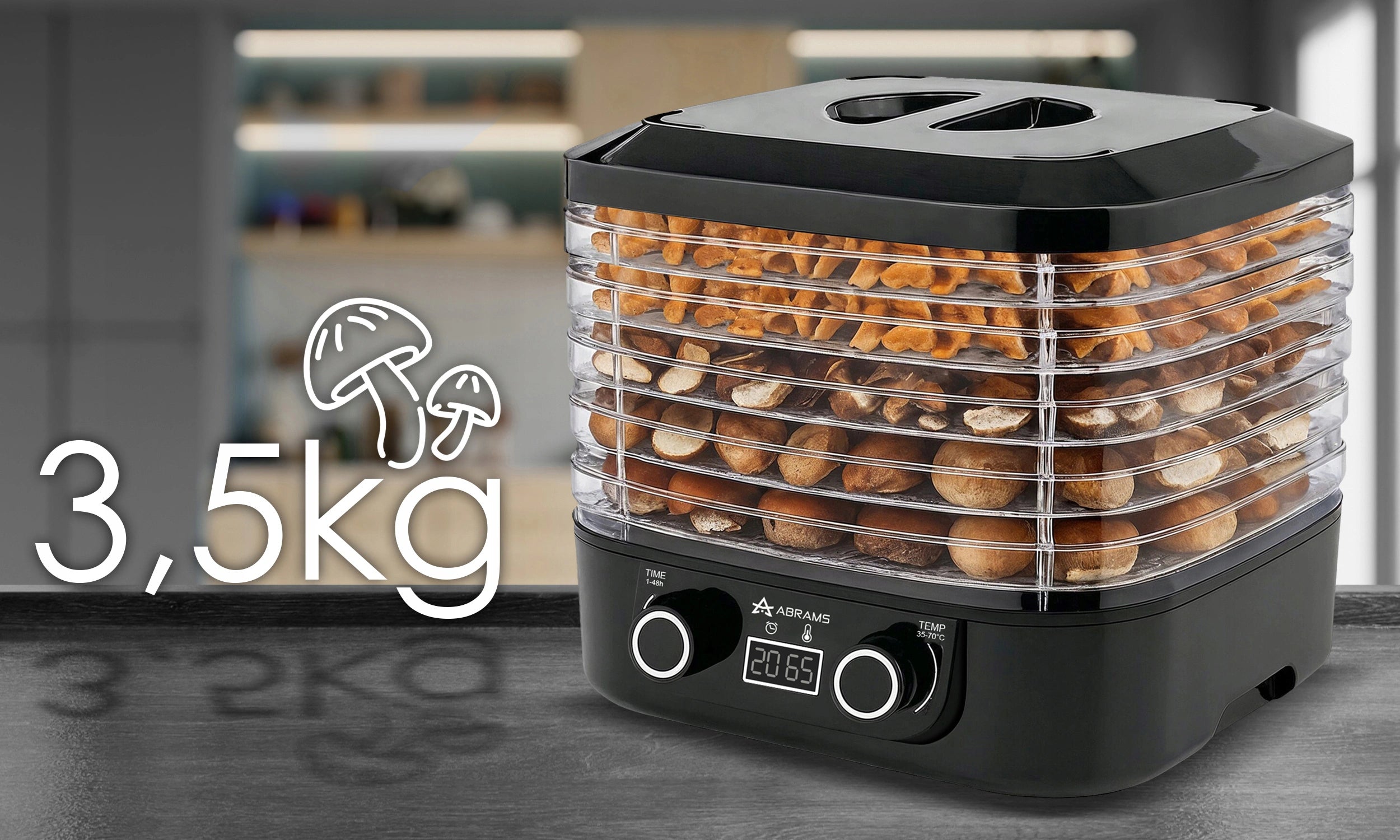 Suszarka Do Grzybów Warzyw i Owoców 400W Regulacja Temperatury Timer 5 Sit