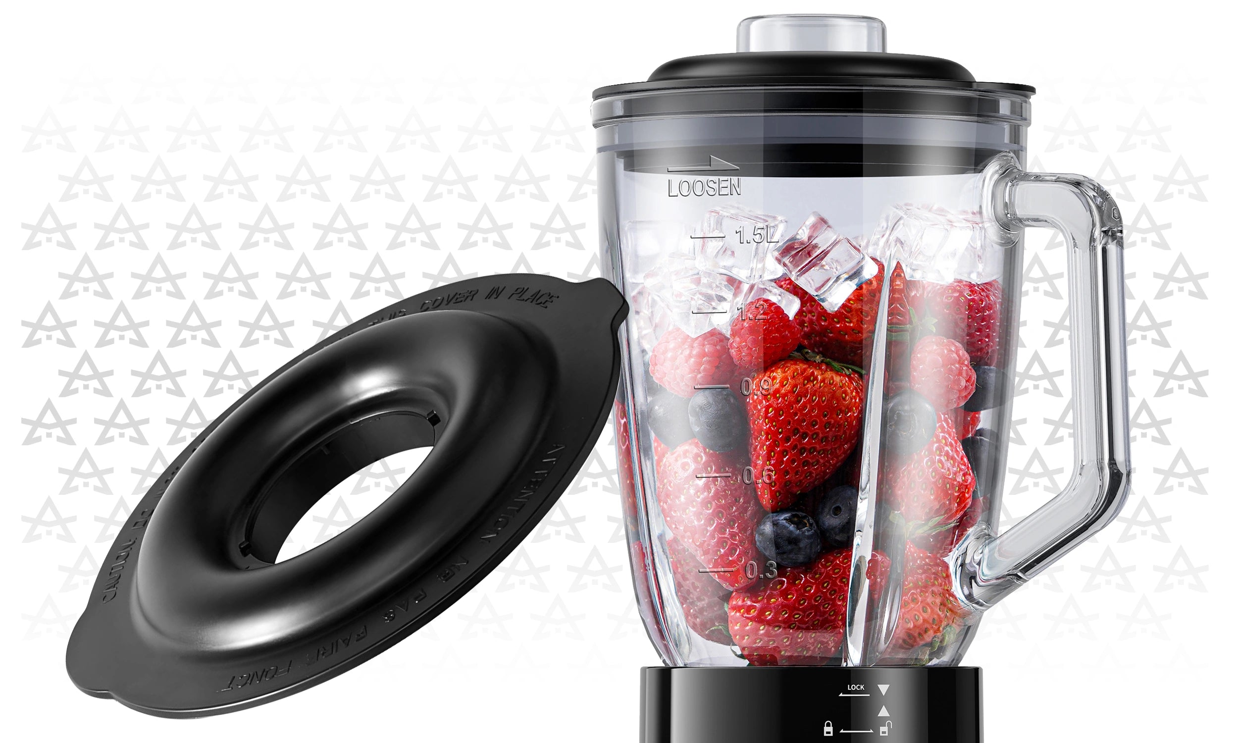 Blender Kielichowy 1500W Szklany 1,5l Bidon 600ml Ostrza Tytanowe Mocny