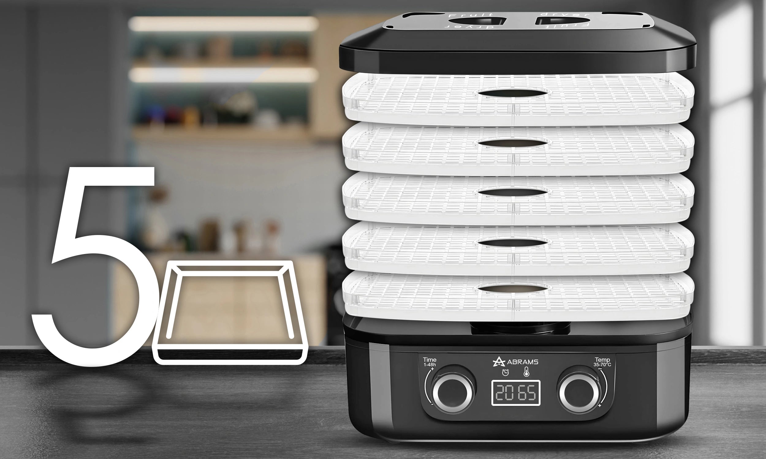 Suszarka Do Grzybów Warzyw i Owoców 400W Regulacja Temperatury Timer 5 Sit