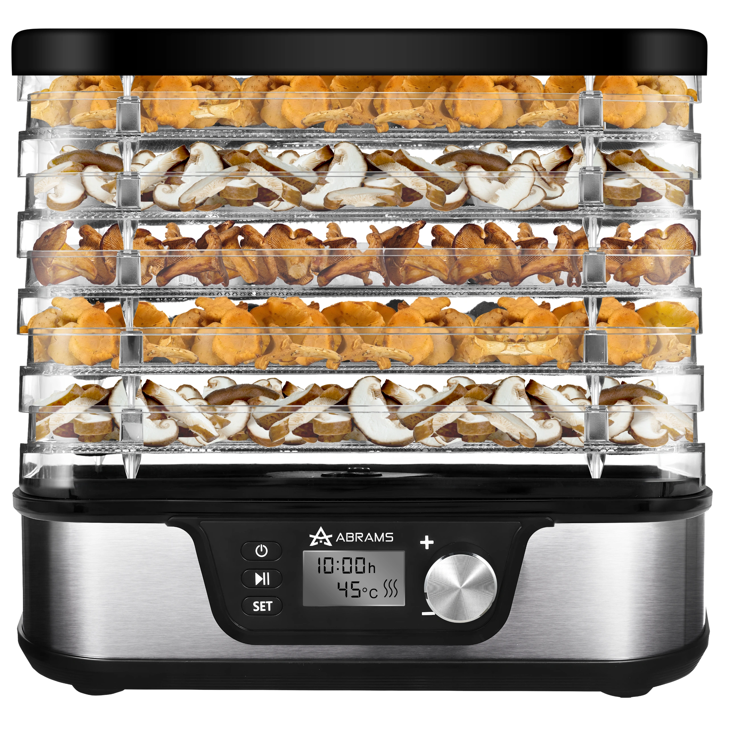 Suszarka Do Grzybów Warzyw i Owoców 600W Regulacja Temperatury Timer 5 Sit