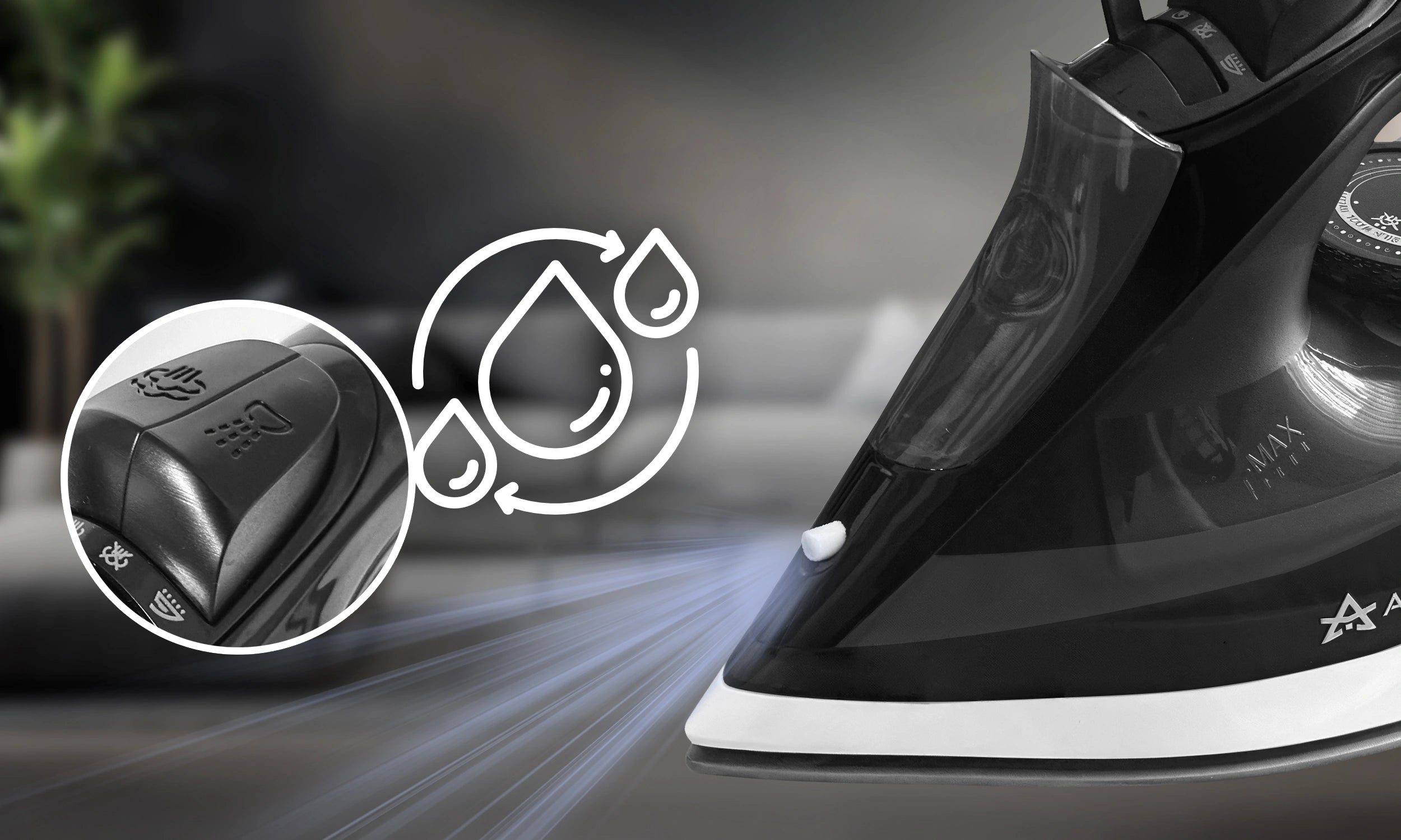 Żelazko Parowe 3000w Ceramiczne Anti Drip Anti Calc Ręczne Mocne