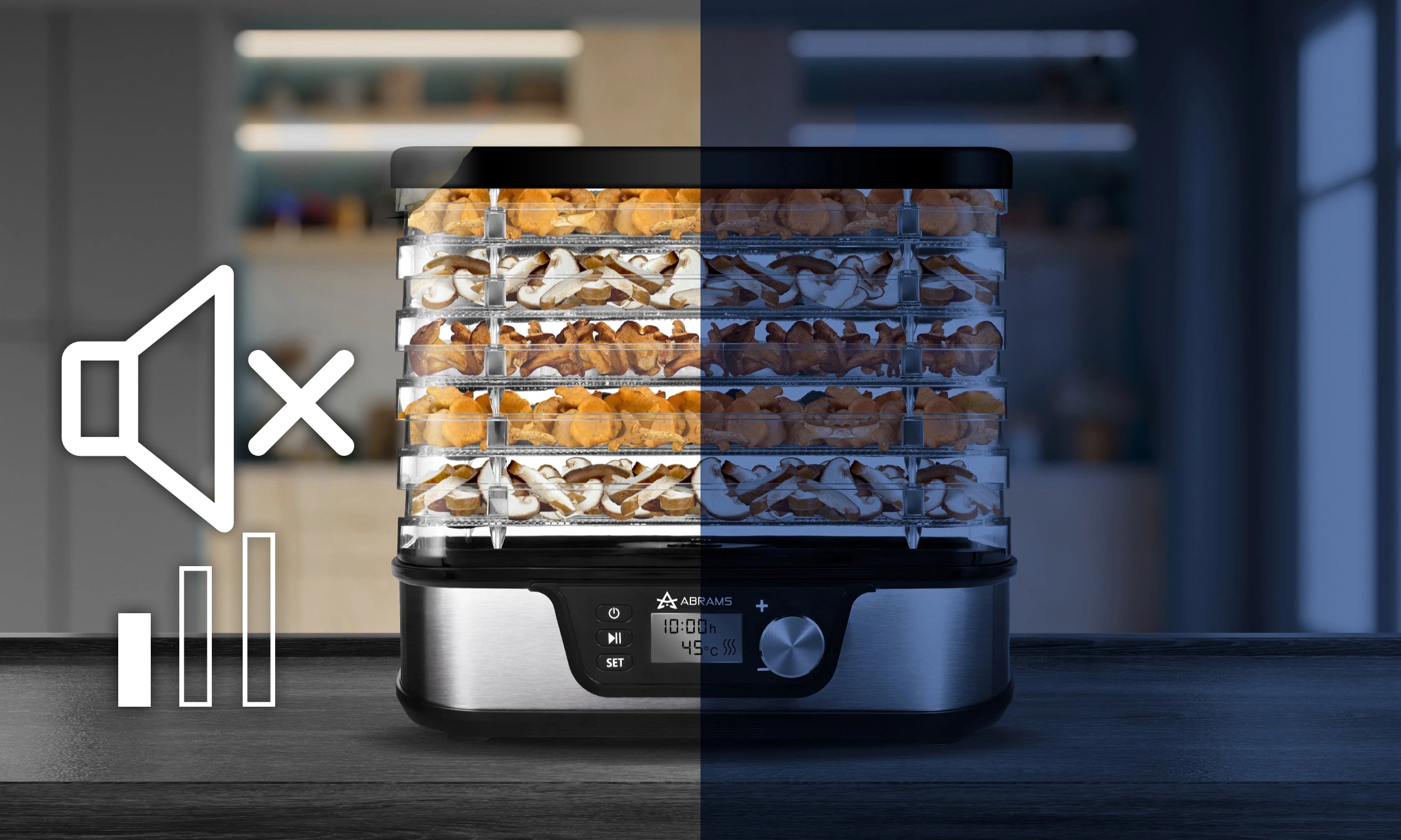 Suszarka Do Grzybów Warzyw i Owoców 600W Regulacja Temperatury Timer 5 Sit