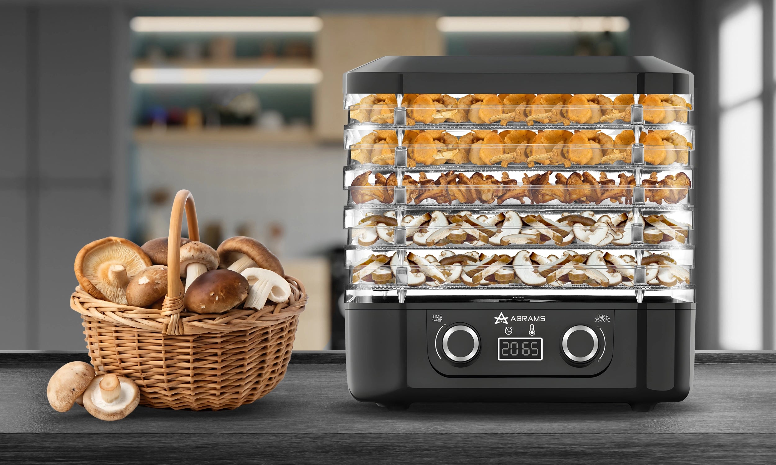 Suszarka Do Grzybów Warzyw i Owoców 400W Regulacja Temperatury Timer 5 Sit