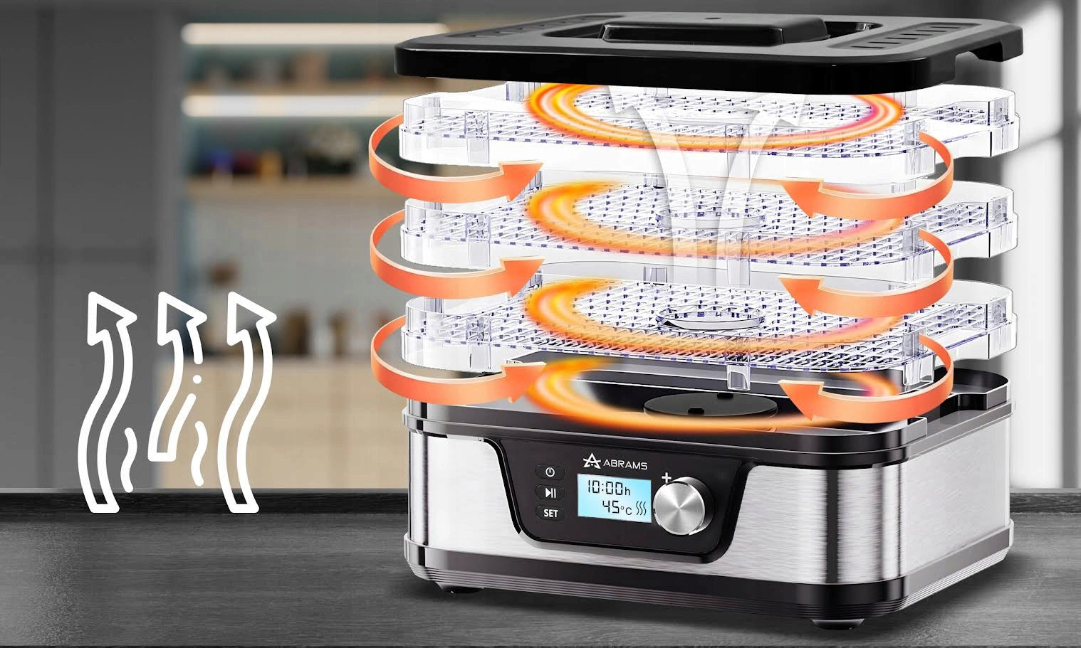 Suszarka Do Grzybów Warzyw i Owoców 600W Regulacja Temperatury Timer 5 Sit