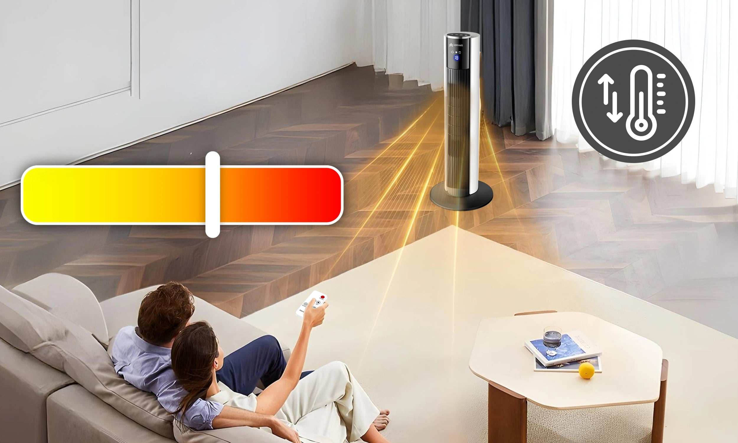 Termowentylator Farelka Kolumnowy Ceramiczny Energooszczędny 2000W Cichy