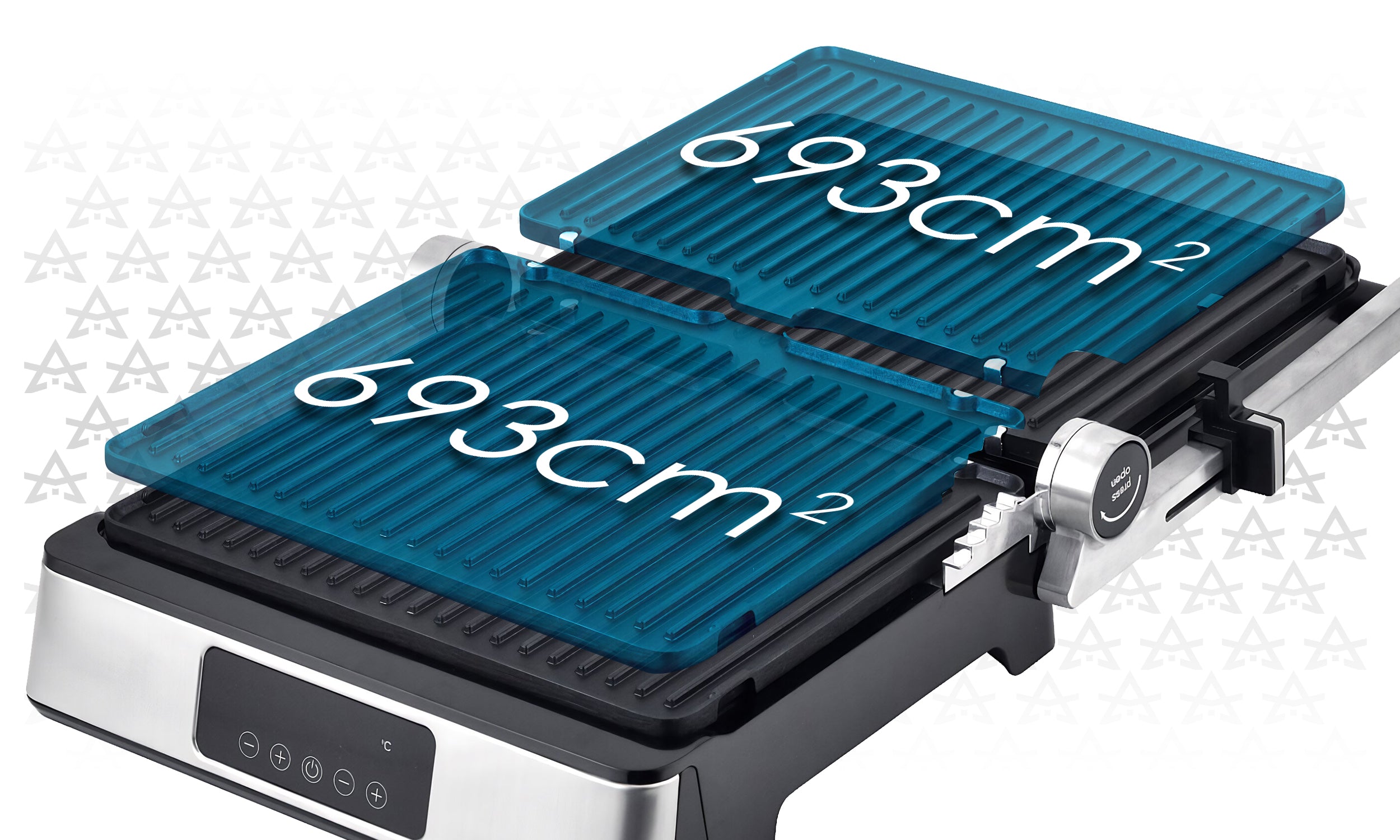 Grill Gofrownica Opiekacz Elektryczny 3w1 2200W Regulacja Czasu i Temp